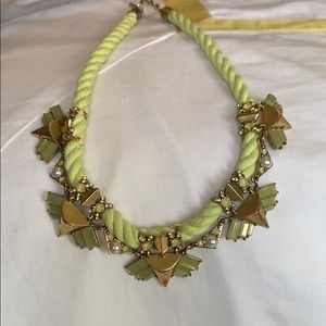 J Crew Braided Green and Antique Gold necklace
